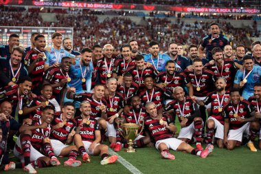 Rio de Janeiro, Rio de Janeiro, Brezilya - 16 Mart 2025. Flamengo x Fluminense Maracan Stadyumu 'nda. Flamengo Carioca Şampiyonu 2025                      