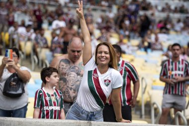 Rio de Janeiro, Rio de Janeiro, Brezilya - 16 Mart 2025. Flamengo x Fluminense Maracan Stadyumu 'nda. Flamengo Carioca Şampiyonu 2025                      