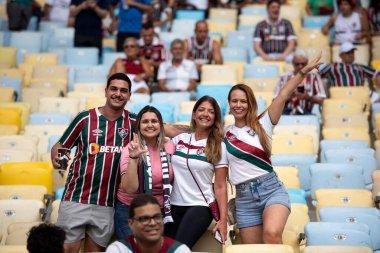 Rio de Janeiro, Rio de Janeiro, Brezilya - 16 Mart 2025. Flamengo x Fluminense Maracan Stadyumu 'nda. Flamengo Carioca Şampiyonu 2025                      