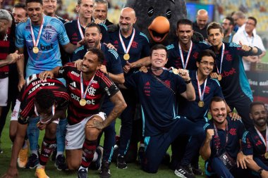 Rio de Janeiro, Rio de Janeiro, Brezilya - 16 Mart 2025. Flamengo x Fluminense Maracan Stadyumu 'nda. Flamengo Carioca Şampiyonu 2025                      