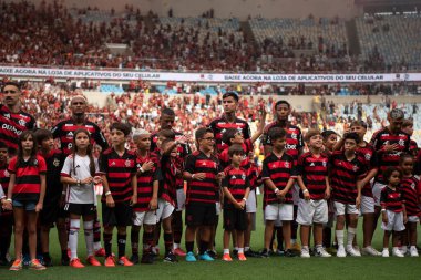 Rio de Janeiro, Rio de Janeiro, Brezilya - 16 Mart 2025. Flamengo x Fluminense Maracan Stadyumu 'nda. Flamengo Carioca Şampiyonu 2025                      