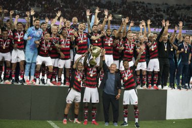 Rio de Janeiro, Rio de Janeiro, Brezilya - 16 Mart 2025. Flamengo x Fluminense Maracan Stadyumu 'nda. Flamengo Carioca Şampiyonu 2025                      