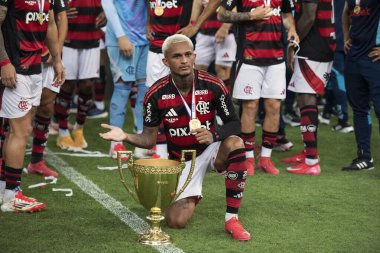Rio de Janeiro, Rio de Janeiro, Brezilya - 16 Mart 2025. Flamengo x Fluminense Maracan Stadyumu 'nda. Flamengo Carioca Şampiyonu 2025                      