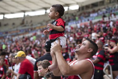 Rio de Janeiro, Rio de Janeiro, Brezilya - 16 Mart 2025. Flamengo x Fluminense Maracan Stadyumu 'nda. Flamengo Carioca Şampiyonu 2025                      