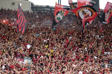 Rio de Janeiro, Rio de Janeiro, Brezilya - 16 Mart 2025. Flamengo x Fluminense Maracan Stadyumu 'nda. Flamengo Carioca Şampiyonu 2025                      