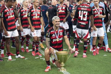 Rio de Janeiro, Rio de Janeiro, Brezilya - 16 Mart 2025. Flamengo x Fluminense Maracan Stadyumu 'nda. Flamengo Carioca Şampiyonu 2025                      