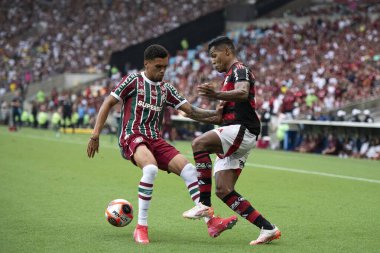 Rio de Janeiro, Rio de Janeiro, Brezilya - 16 Mart 2025. Flamengo x Fluminense Maracan Stadyumu 'nda. Flamengo Carioca Şampiyonu 2025                      