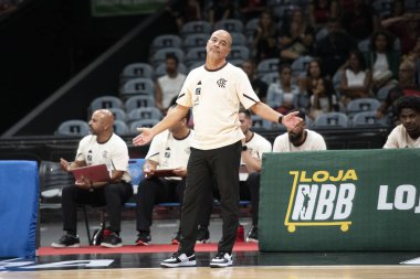 Rio de Janeiro, Rio de Janeiro, Brezilya - 27 Mart 2025. Flamengo x Vasco NBB 'deki Maracanazinho Stadyumu' nda.                      