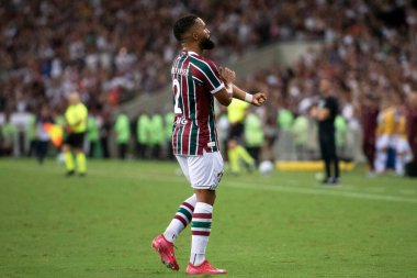 Rio de Janeiro (RJ), 12/04/2025 - FLUMINENSE X SANTOS. Brezilya Şampiyonası için Maracana Stadyumu 'nda Fluminense x Santos.                        