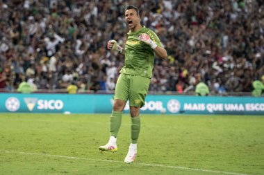 Rio de Janeiro (RJ), 12/04/2025 - FLUMINENSE X SANTOS. Brezilya Şampiyonası için Maracana Stadyumu 'nda Fluminense x Santos.                        