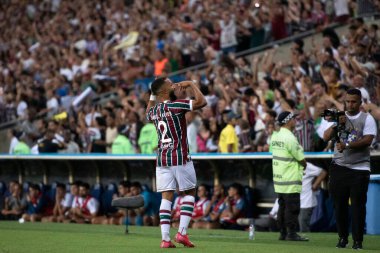 Rio de Janeiro (RJ), 12/04/2025 - FLUMINENSE X SANTOS. Brezilya Şampiyonası için Maracana Stadyumu 'nda Fluminense x Santos.                        