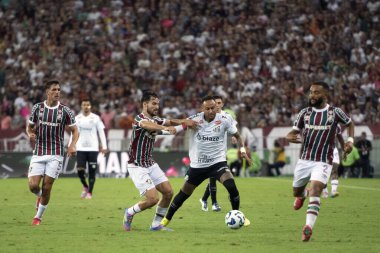 Rio de Janeiro (RJ), 12/04/2025 - FLUMINENSE X SANTOS. Brezilya Şampiyonası için Maracana Stadyumu 'nda Fluminense x Santos.                        