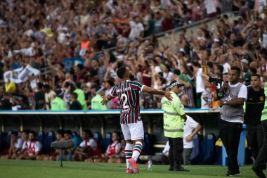 Rio de Janeiro (RJ), 12/04/2025 - FLUMINENSE X SANTOS. Brezilya Şampiyonası için Maracana Stadyumu 'nda Fluminense x Santos.                        