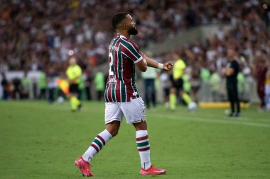 Rio de Janeiro (RJ), 12/04/2025 - FLUMINENSE X SANTOS. Brezilya Şampiyonası için Maracana Stadyumu 'nda Fluminense x Santos.                        