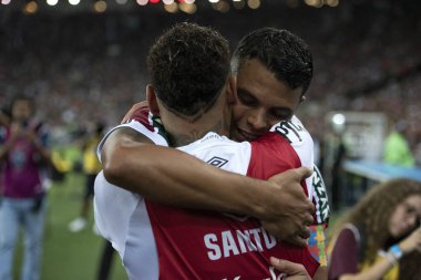 Rio de Janeiro (RJ), 12/04/2025 - FLUMINENSE X SANTOS. Brezilya Şampiyonası için Maracana Stadyumu 'nda Fluminense x Santos.                        