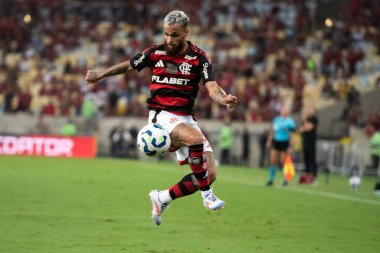 Rio de Janeiro, Rio de Janeiro, Brezilya - 16 Nisan 2025. Flamengo x Juventude Brezilya Şampiyonası için Maracana Stadyumu 'nda.                     