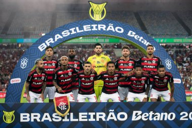 Rio de Janeiro, Rio de Janeiro, Brezilya - 16 Nisan 2025. Flamengo x Juventude Brezilya Şampiyonası için Maracana Stadyumu 'nda.                     