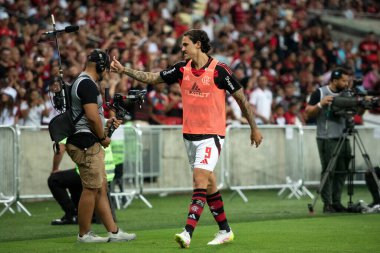 Rio de Janeiro, Rio de Janeiro, Brezilya - 16 Nisan 2025. Flamengo x Juventude Brezilya Şampiyonası için Maracana Stadyumu 'nda.                     