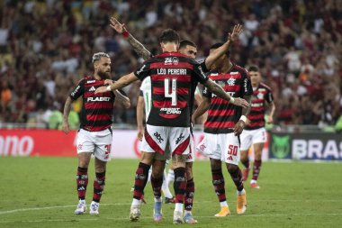 Rio de Janeiro, Rio de Janeiro, Brezilya - 16 Nisan 2025. Flamengo x Juventude Brezilya Şampiyonası için Maracana Stadyumu 'nda.                     