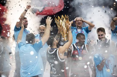 Rio de Janeiro, Rio de Janeiro, Brezilya - 19 Nisan 2025. Flamengo x Boca Juniors Maracanazinho Stadyumu 'nda..                     