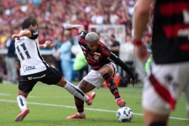 Rio de Janeiro, Rio de Janeiro, Brezilya - 27 Nisan 2025. Flamengo x Corinthians Maracana Stadyumunda.                  