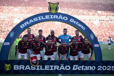 Rio de Janeiro, Rio de Janeiro, Brezilya - 27 Nisan 2025. Flamengo x Corinthians Maracana Stadyumunda.                  