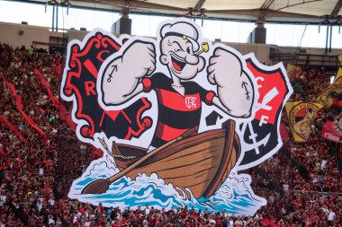 Rio de Janeiro, Rio de Janeiro, Brezilya - 27 Nisan 2025. Flamengo x Corinthians Maracana Stadyumunda.                  