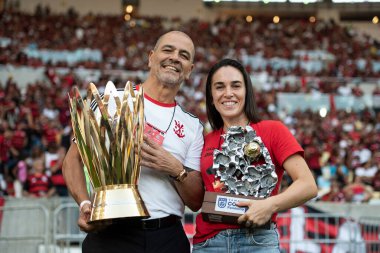 Rio de Janeiro, Rio de Janeiro, Brezilya - 27 Nisan 2025. Flamengo x Corinthians Maracana Stadyumunda.                  