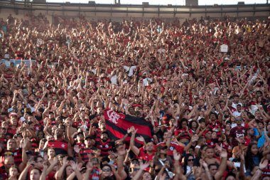 Rio de Janeiro, Rio de Janeiro, Brezilya - 27 Nisan 2025. Flamengo x Corinthians Maracana Stadyumunda.                  