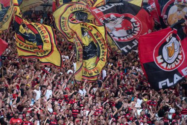 Rio de Janeiro, Rio de Janeiro, Brezilya - 27 Nisan 2025. Flamengo x Corinthians Maracana Stadyumunda.                  