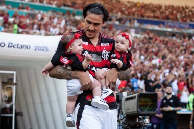 Rio de Janeiro, Rio de Janeiro, Brezilya - 27 Nisan 2025. Flamengo x Corinthians Maracana Stadyumunda.                  
