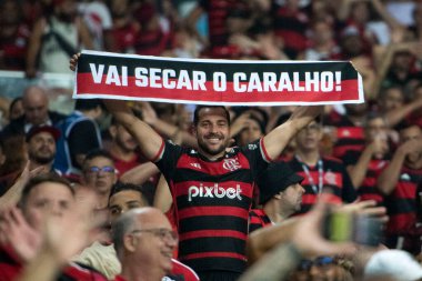 Rio de Janeiro, Rio de Janeiro, Brezilya - 15 Mayıs 2025. Maracana Stadyumu 'nda Flamengo x LDU.                         