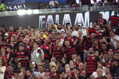 Rio de Janeiro, Rio de Janeiro, Brezilya - 15 Mayıs 2025. Maracana Stadyumu 'nda Flamengo x LDU.                         