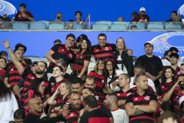 Rio de Janeiro, Rio de Janeiro, Brezilya - 15 Mayıs 2025. Maracana Stadyumu 'nda Flamengo x LDU.                         