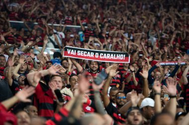 Rio de Janeiro, Rio de Janeiro, Brezilya - 15 Mayıs 2025. Maracana Stadyumu 'nda Flamengo x LDU.                         