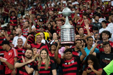 Rio de Janeiro, Rio de Janeiro, Brezilya - 15 Mayıs 2025. Maracana Stadyumu 'nda Flamengo x LDU.                         