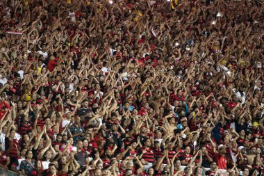 Rio de Janeiro, Rio de Janeiro, Brezilya - 15 Mayıs 2025. Maracana Stadyumu 'nda Flamengo x LDU.                         