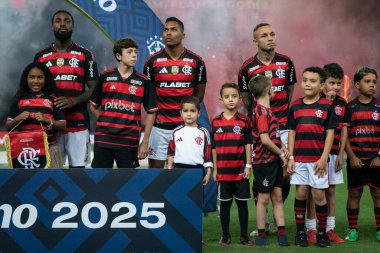 Rio de Janeiro, Rio de Janeiro, Brezilya - Haziran 01, 2025. Brezilya Şampiyonası için Maracana Stadyumu 'nda Flamengo x Fortaleza.                 
