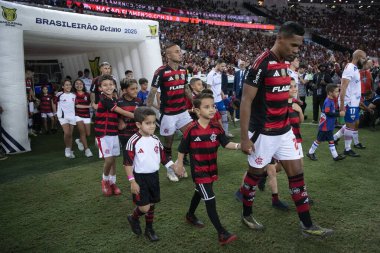 Rio de Janeiro, Rio de Janeiro, Brezilya - Haziran 01, 2025. Brezilya Şampiyonası için Maracana Stadyumu 'nda Flamengo x Fortaleza.                 