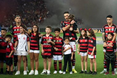 Rio de Janeiro, Rio de Janeiro, Brezilya - Haziran 01, 2025. Brezilya Şampiyonası için Maracana Stadyumu 'nda Flamengo x Fortaleza.                 