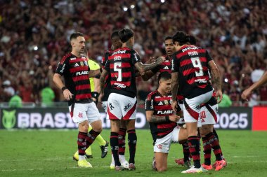 Rio de Janeiro, Rio de Janeiro, Brezilya - Haziran 01, 2025. Brezilya Şampiyonası için Maracana Stadyumu 'nda Flamengo x Fortaleza.                 