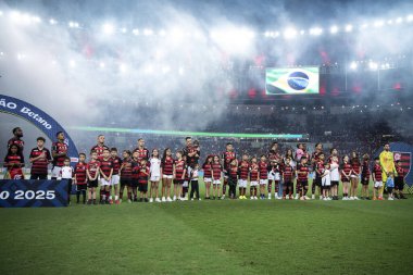 Rio de Janeiro, Rio de Janeiro, Brezilya - Haziran 01, 2025. Brezilya Şampiyonası için Maracana Stadyumu 'nda Flamengo x Fortaleza.                 