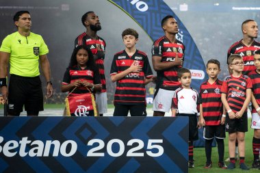 Rio de Janeiro, Rio de Janeiro, Brezilya - Haziran 01, 2025. Brezilya Şampiyonası için Maracana Stadyumu 'nda Flamengo x Fortaleza.                 