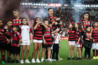Rio de Janeiro, Rio de Janeiro, Brezilya - Haziran 01, 2025. Brezilya Şampiyonası için Maracana Stadyumu 'nda Flamengo x Fortaleza.                 