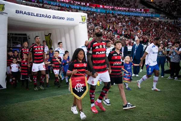 Rio de Janeiro, Rio de Janeiro, Brezilya - Haziran 01, 2025. Brezilya Şampiyonası için Maracana Stadyumu 'nda Flamengo x Fortaleza.                 
