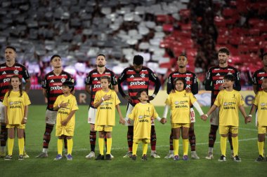 Rio de Janeiro (RJ), 13 / 08 / 2025 - FLAMENGO X INTERNACIONAL RS - Flamengo, Maracana 'daki Copa Libertadores için Uluslararası SC maçına karşı.                             