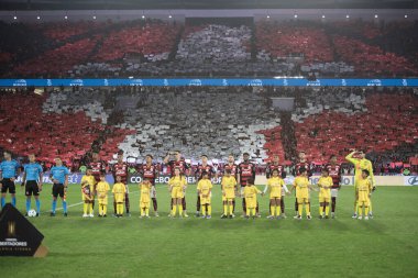 Rio de Janeiro (RJ), 13 / 08 / 2025 - FLAMENGO X INTERNACIONAL RS - Flamengo, Maracana 'daki Copa Libertadores için Uluslararası SC maçına karşı.                             