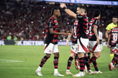 Rio de Janeiro, Rio de Janeiro, Brezilya - 25 Ağustos 2025. Maracana Stadyumunda Flamengo x Vitoria.                        