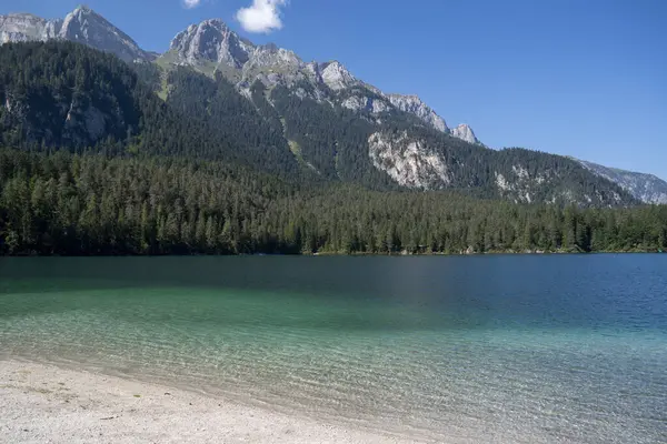 Lago Tovel Lago Alpino Situato Nella Val Tovel Sul Territory — стоковое фото