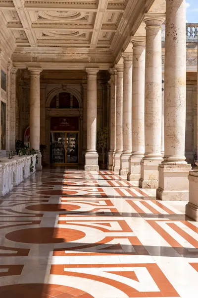 stock image Montecatini Terme, Pistoia, Italy - may 29 2024: details of the internal colonnade of the Tettuccio spa, known as the 